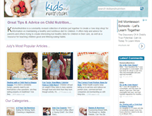 Tablet Screenshot of kidsandnutrition.co.uk